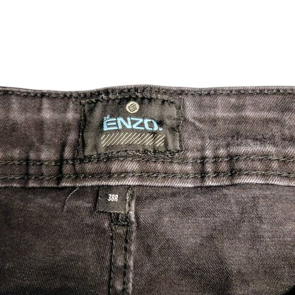 Enzo Black Distressed Denim Bootcut Jeans - Picture 7 of 10